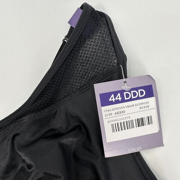 Catherines Black Simply Cool No Wire Supportive Adjustable Wide Strap 44DDD Bra - Picture 4 of 9